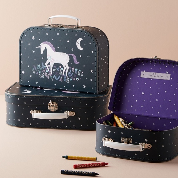 Anthropologie Handbags - HTF NWT ANTHROPOLOGIE Unicorn Set of 3 Suitcases